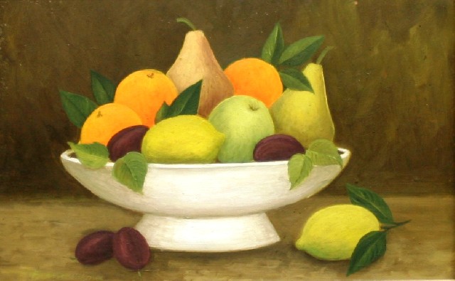 Appraisal: Frances Jones Frances Jones born Bowl of Fruit oil on