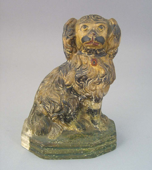 Appraisal: Painted chalkware figure of a spaniel th c h