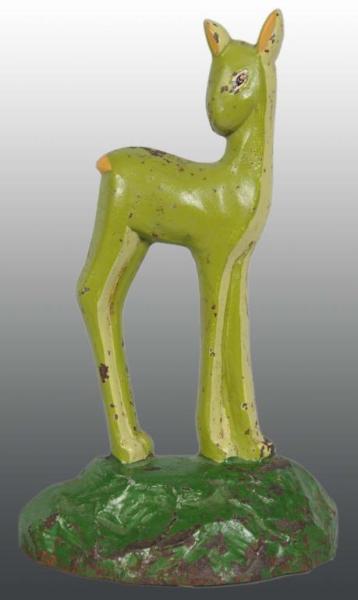 Appraisal: Cast Iron Fawn Deer Doorstop Description Signed No Taylor Cook