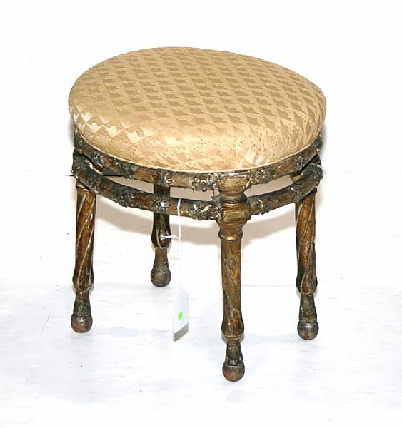 Appraisal: A Continental Rococo giltwood stool third quarter th century height