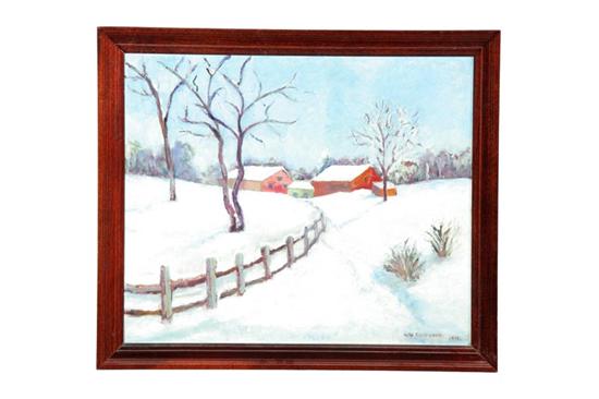 Appraisal: WINTER LANDSCAPE BY RUTH ANDERSON INDIANA - Oil on artist