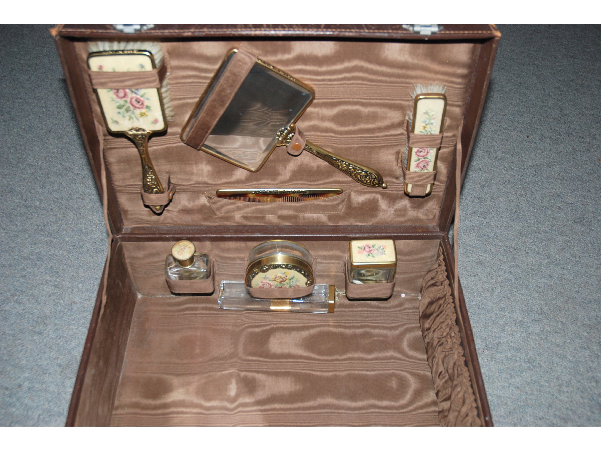 Appraisal: A th century dressing case with fitted interior