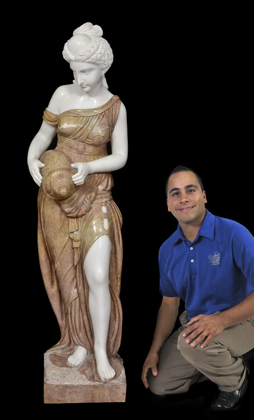 Appraisal: NEARLY LIFE SIZE BI COLORED MARBLE SCULPTURE OF REBECCA AT