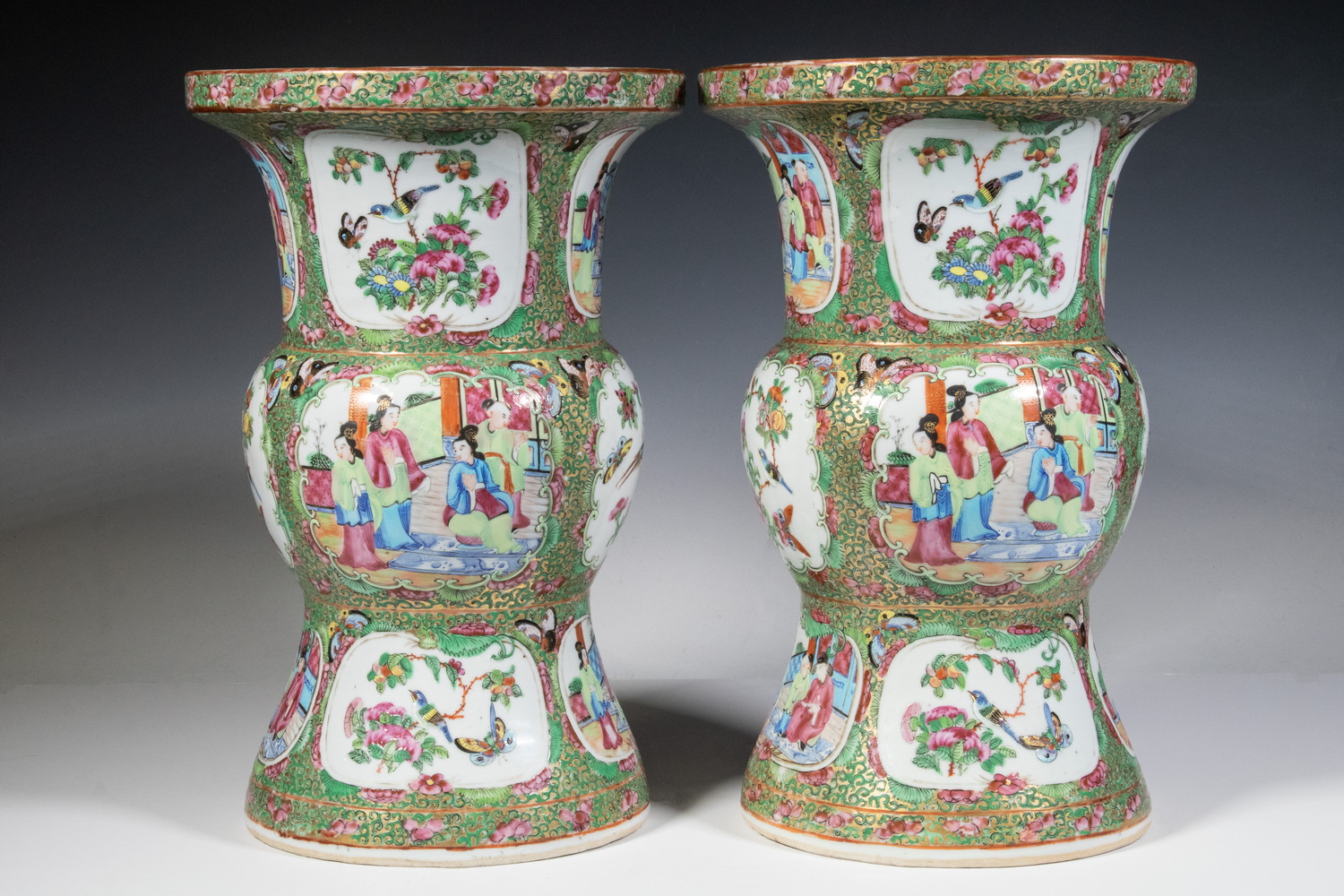 Appraisal: PR CHINESE GU FORM VASES Pair of th c Large