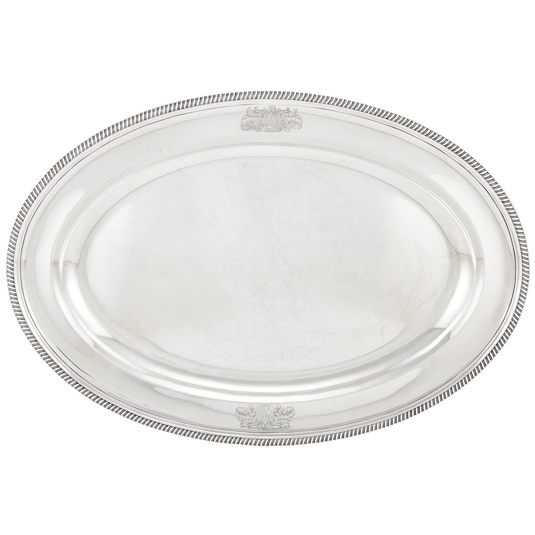 Appraisal: George III Sterling Silver Meat Platter Paul Storr London Of