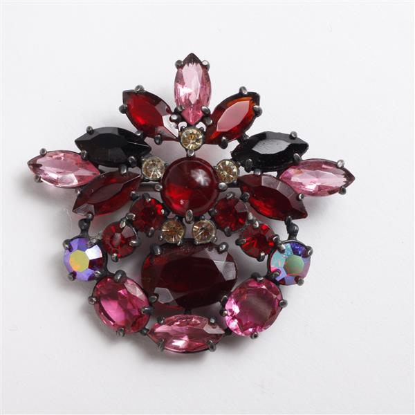 Appraisal: Schiaparelli Jeweled Rhinestone Brooch Pin W