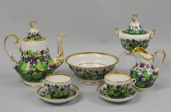 Appraisal: GERMAN GILT AND FLORAL DECORATED PARTIAL TEA SERVICE late th