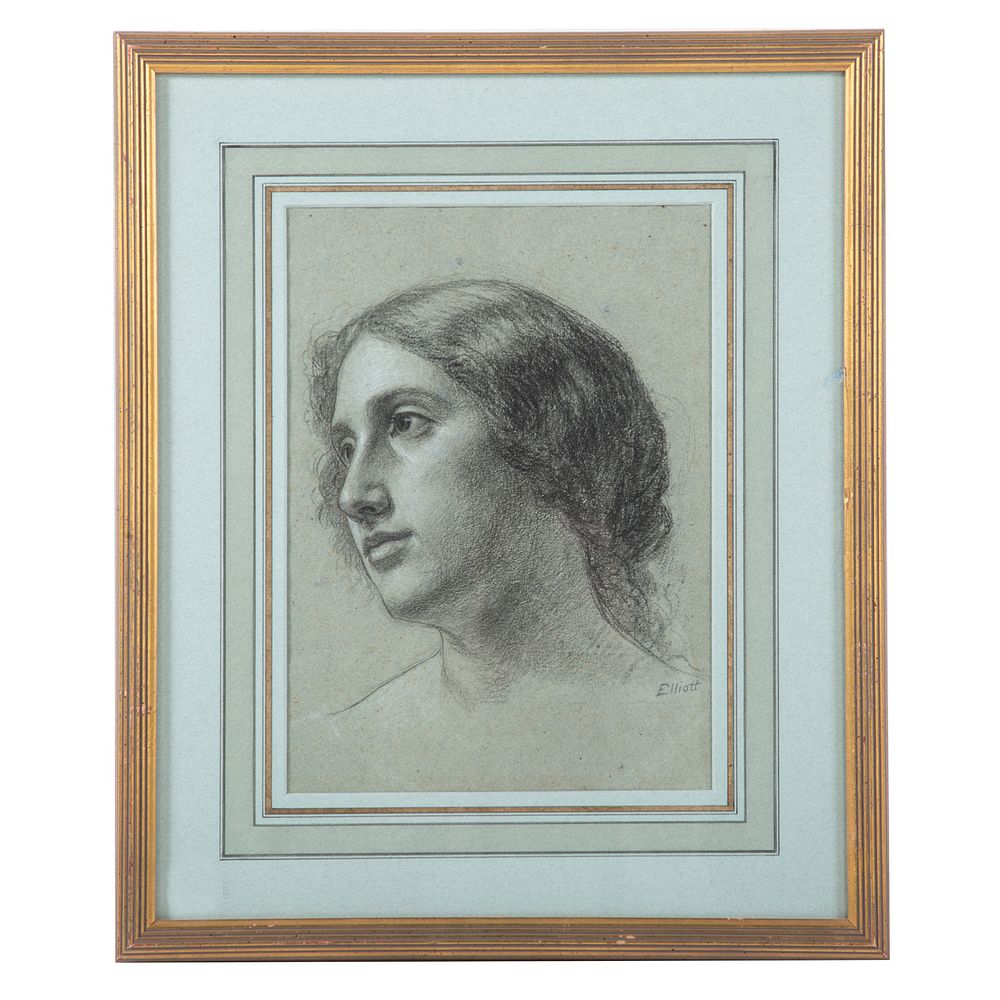 Appraisal: Portrait Of A Lady Head Turned Upward Late th early