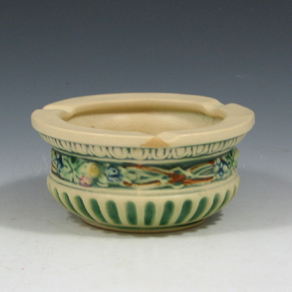 Appraisal: Roseville Corinthian Ashtray Uncommon Roseville Corinthian ashtray Marked with blue