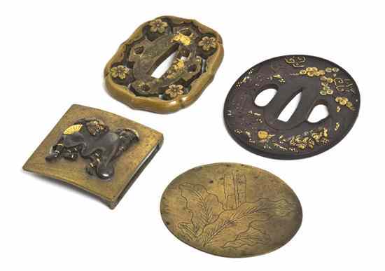 Appraisal: A Group of Two Tsuba comprising one multi-metal inlaid example