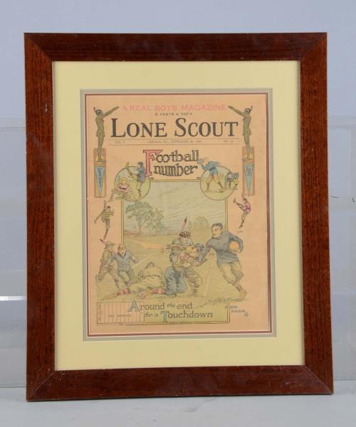 Appraisal: Lone Scout Magazine Cover In Wood Frame Cover reads A