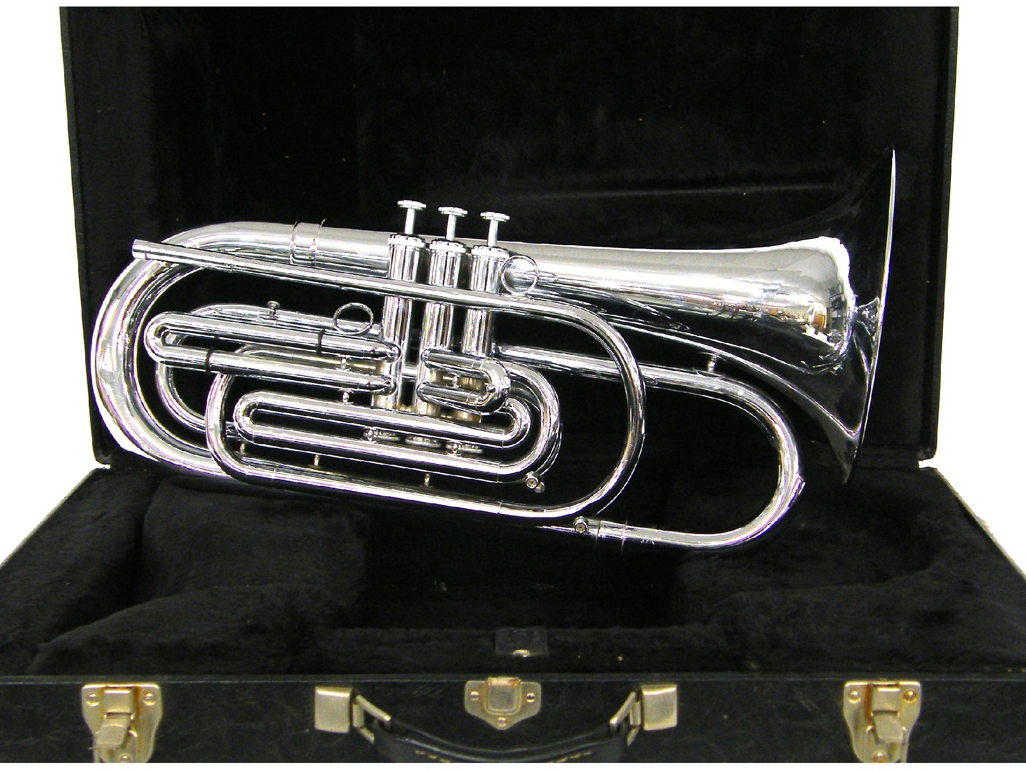 Appraisal: Dynasty chrome plated three valve mellophone case