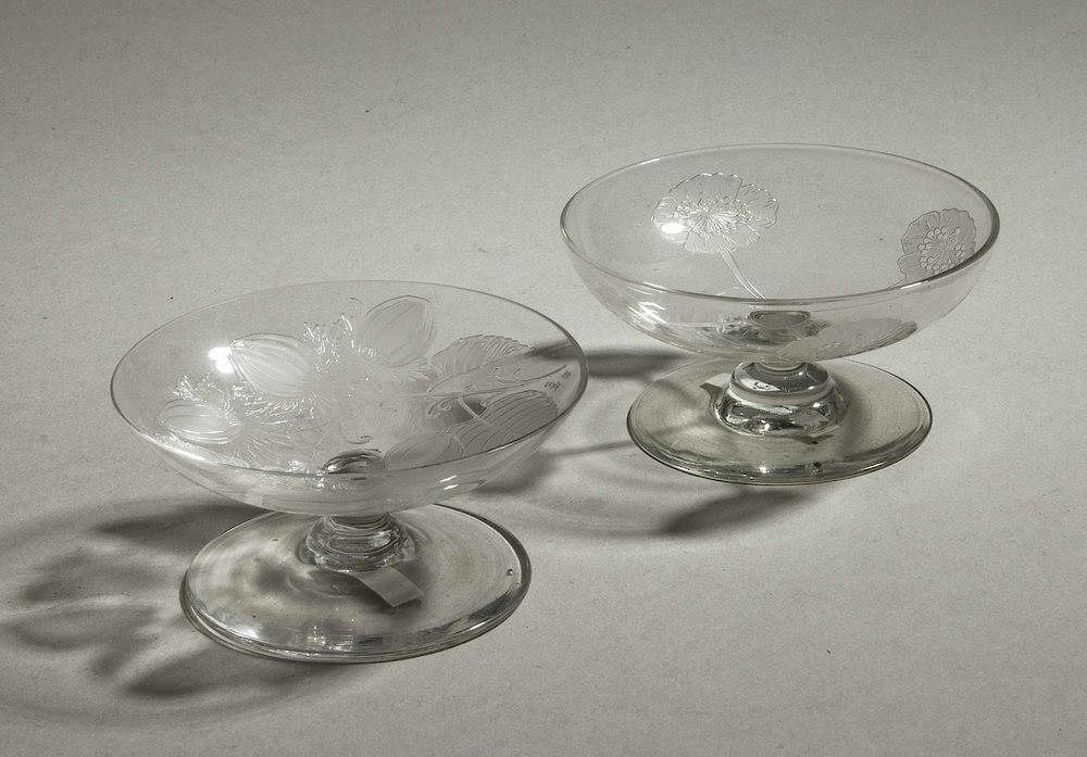 Appraisal: Two Locke Art Glass Finger Bowls Two Locke art glass