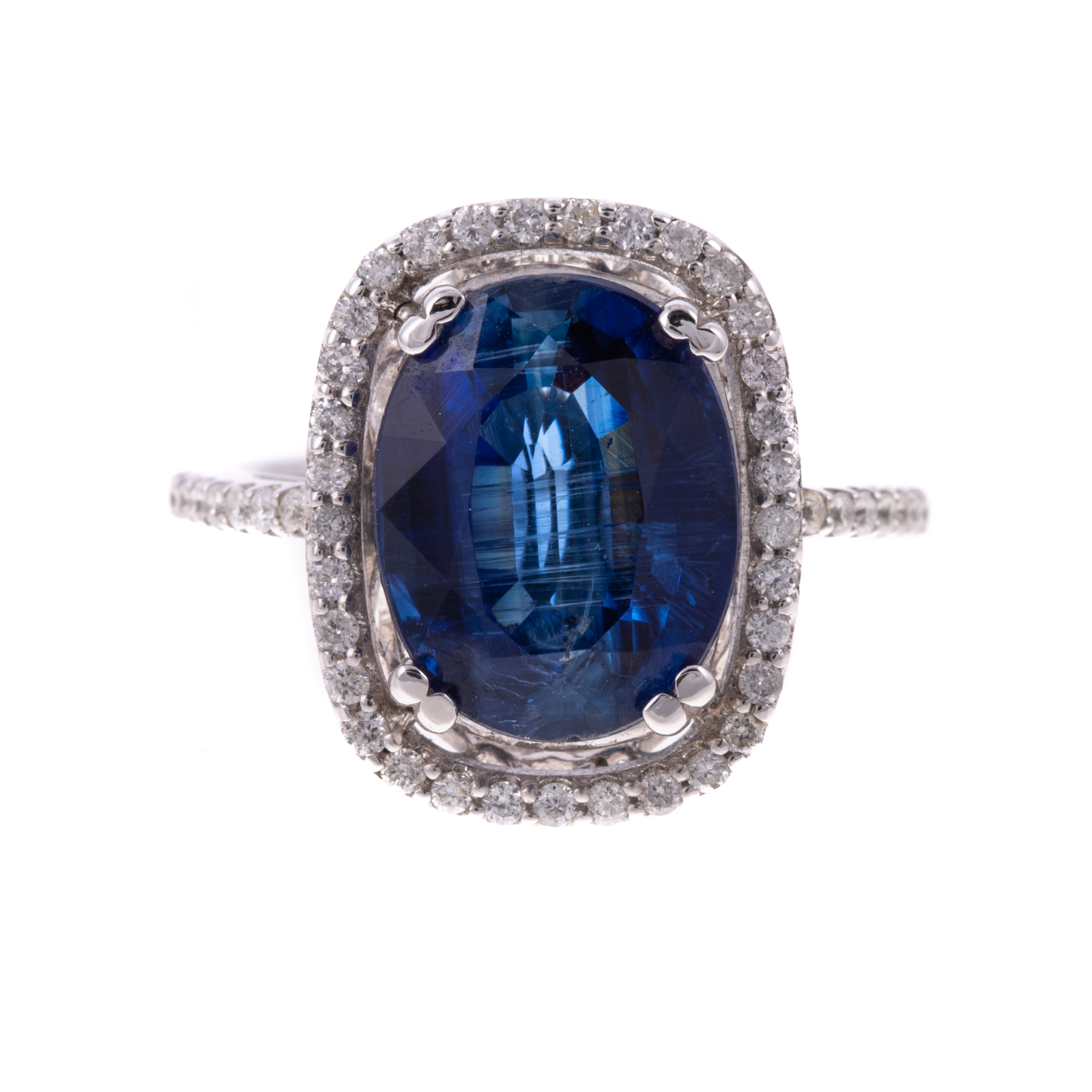 Appraisal: A RARE KYANITE DIAMOND RING IN K K white gold