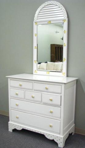 Appraisal: Lexington Furniture white painted dresser and mirror from the De