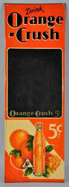 Appraisal: Embossed Tin Orange Crush Menu Board Description Quite a difficult