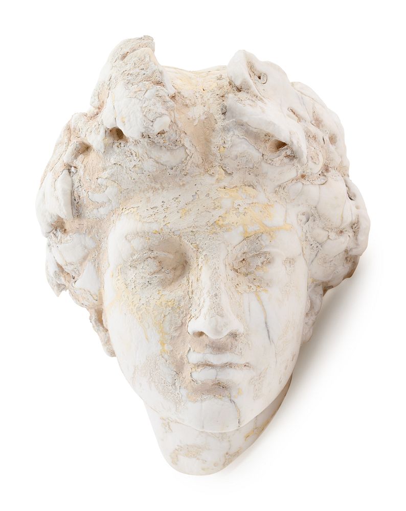 Appraisal: A Graeco-Roman Style Marble Head of a Woman A Graeco-Roman