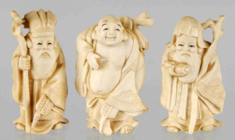 Appraisal: Lot of Netsuke Figures Description Lot includes two artist signed