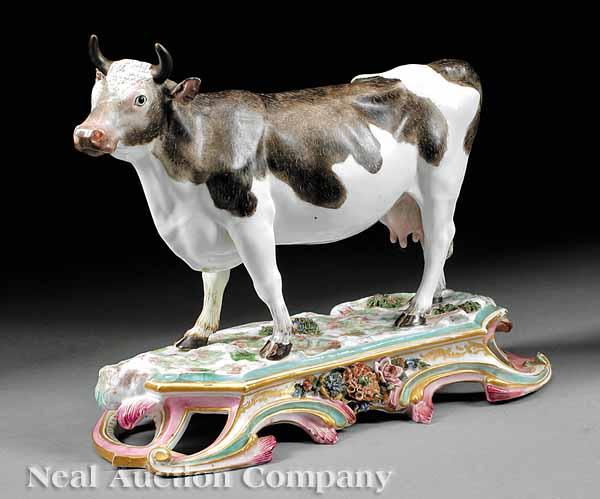 Appraisal: An Antique German Porcelain Figure of a Cow height in