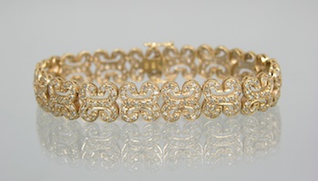 Appraisal: A Ladies' Diamond Bracelet in Gold k yellow gold bracelet