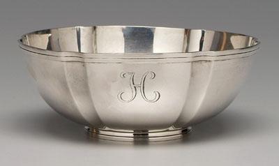 Appraisal: Tiffany sterling bowl scalloped rim marks for Tiffany Co monogram