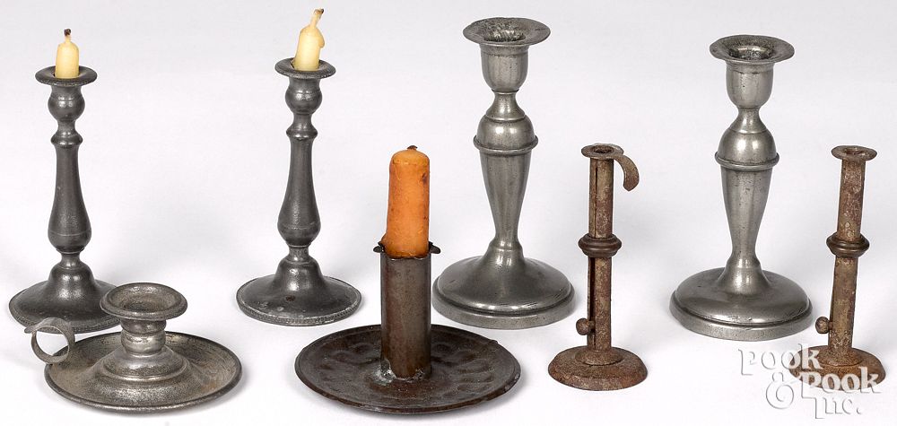 Appraisal: Group of miniature candlesticks th and th c Group of