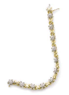 Appraisal: DIAMOND AND YELLOW GOLD BRACELET Diamond and yellow gold bracelet