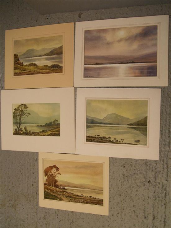 Appraisal: Keith Burtonshaw five watercolours of the lake district Loweswater two