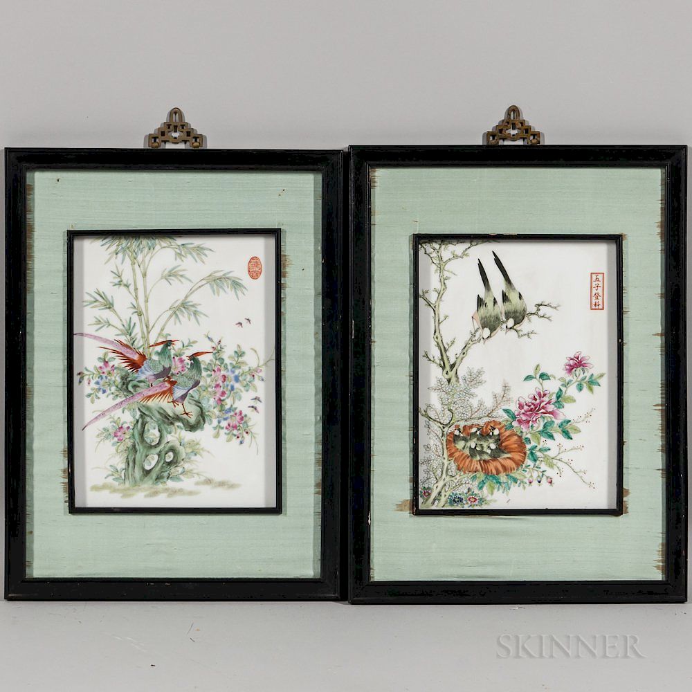 Appraisal: Two Enameled Porcelain Plaques Two Enameled Porcelain Plaques China th