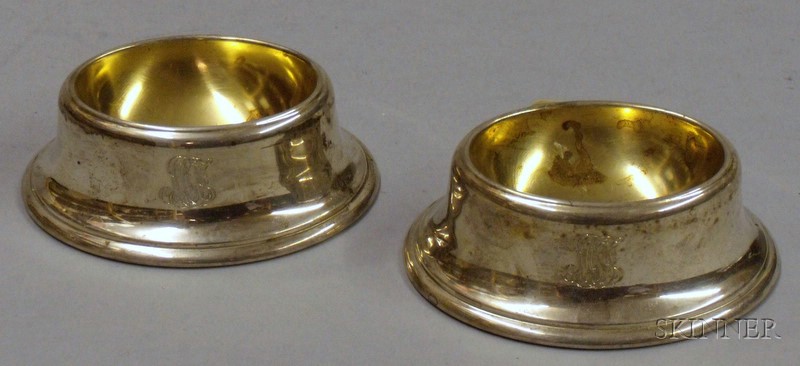 Appraisal: Two Sterling Silver Trencher Salts approx troy oz monogrammed with