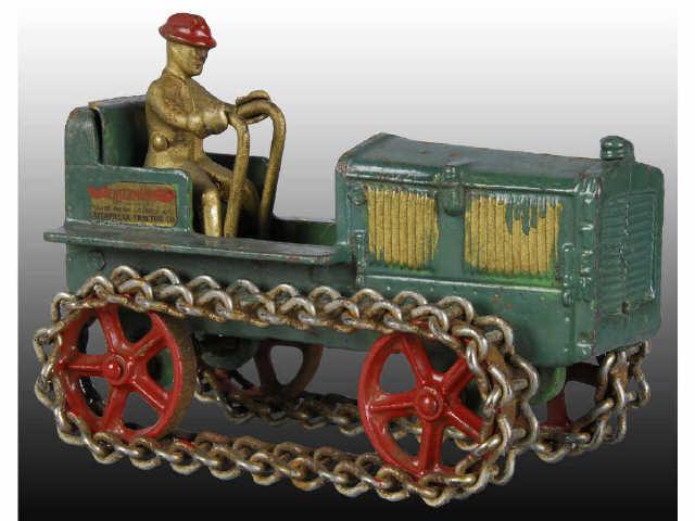 Appraisal: Cast Iron Arcade Caterpillar Tractor Toy Description Metal treads and