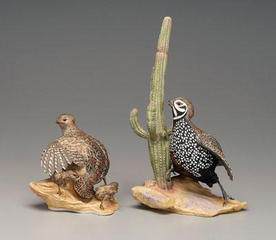 Appraisal: Boehm Mean s quails male with cactus base with script