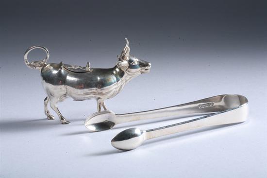 Appraisal: PAIR GEORGE III SILVER SUGAR TONGS AND A STERLING SILVER