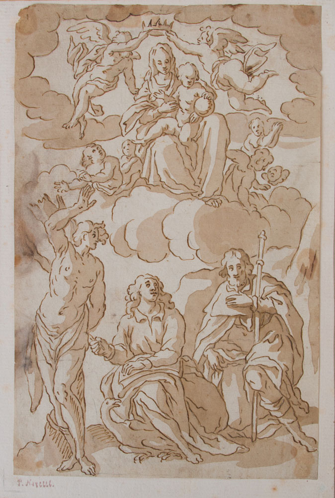 Appraisal: ATTRIBUTED TO PIETRO NOVELLI - JESUS AND MARY IN THE