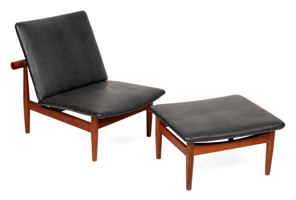 Appraisal: DANISH MODERN TEAK LOUNGE CHAIR AND OTTOMAN BY FINN JUHL