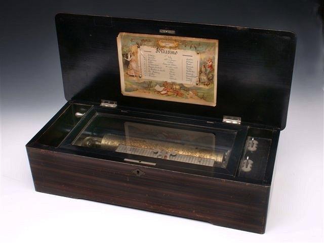 Appraisal: A TH CENTURY SWISS CYLINDER MUSICAL BOX playing ten airs