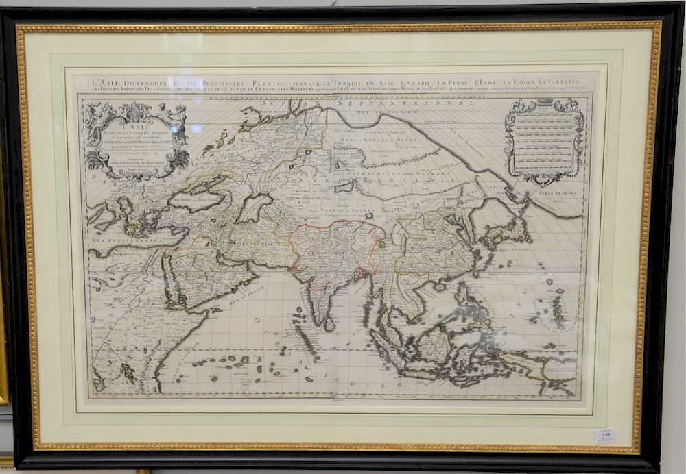 Appraisal: Hubert Jaillot map hand colored engraved large double page L'Asie