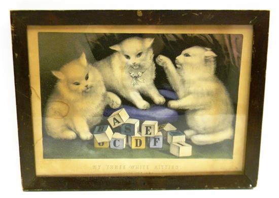 Appraisal: Currier Ives My Three White Kitties Learn Their ABC colored