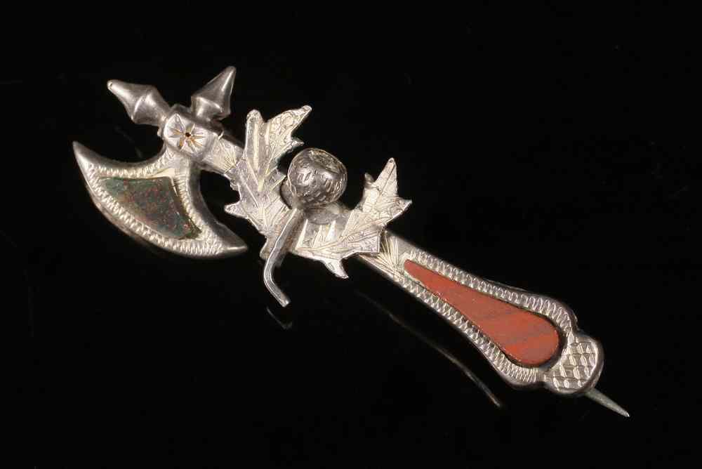 Appraisal: BROOCH - Silver dagger form brooch