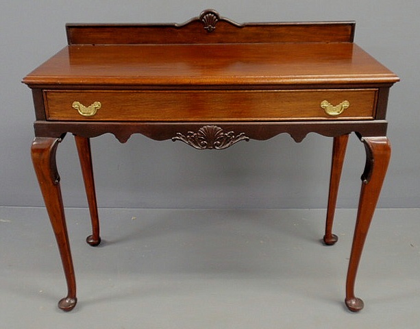 Appraisal: Queen Anne style mahogany side server with a shell carved