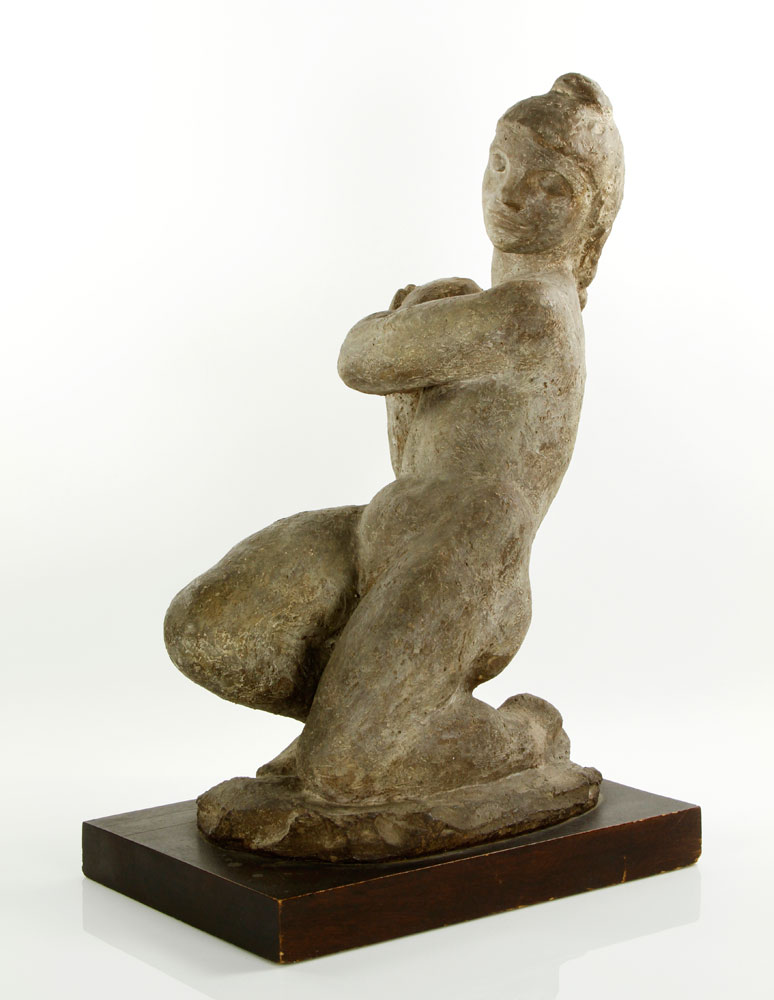 Appraisal: - Mid th C Woman Ceramic Mid th century sculpture