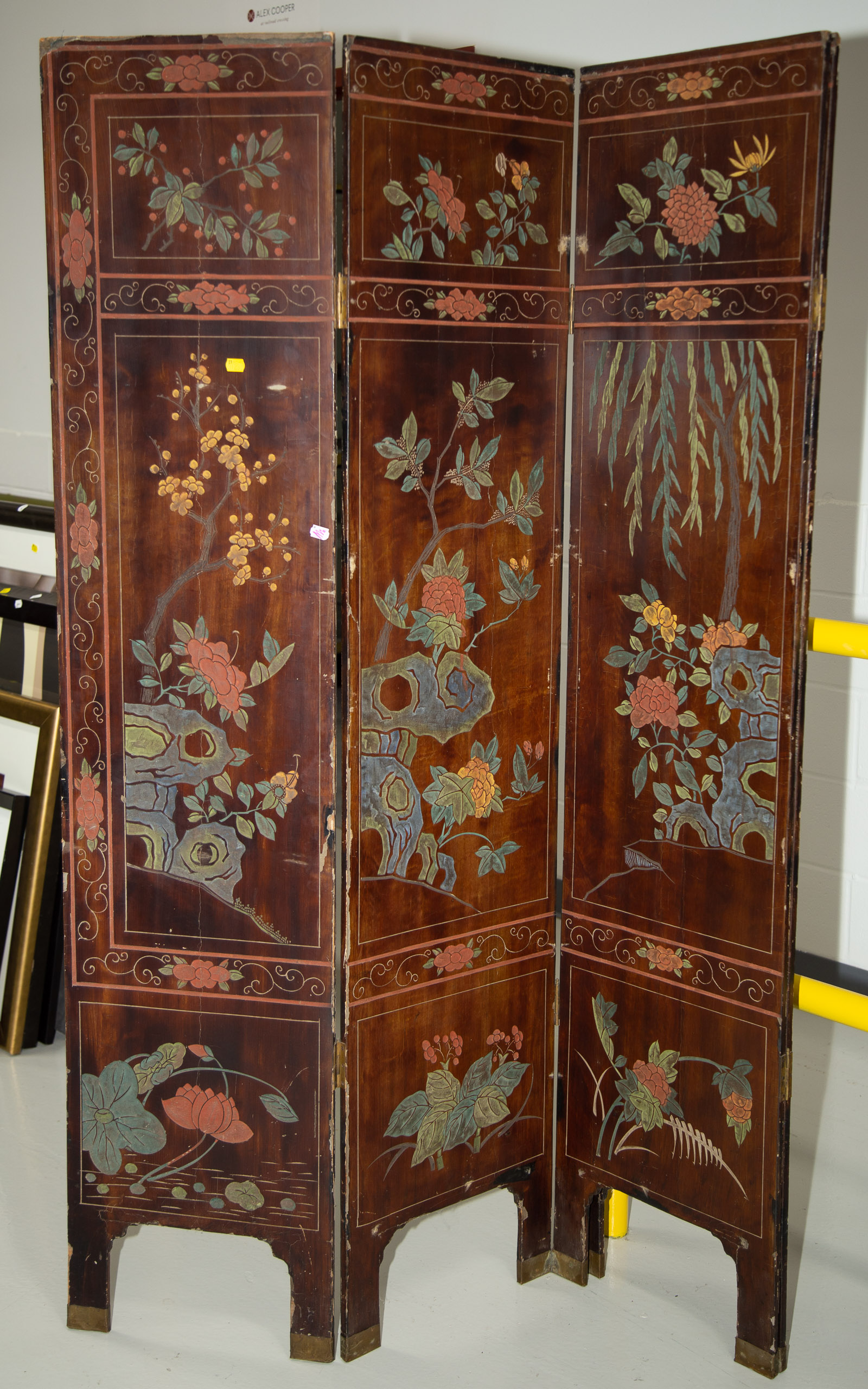 Appraisal: CHINESE COROMANDEL LACQUER FOUR PANEL SCREEN Late th century in