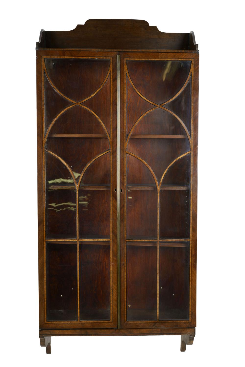 Appraisal: GEORGIAN MAHOGANY WALL CABINETwith three interior shelves Condition doors do