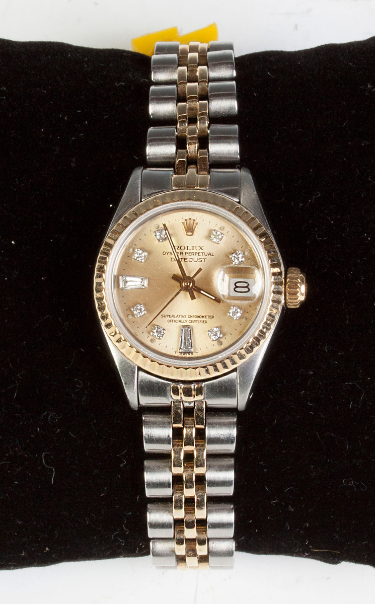 Appraisal: Rolex Ladies' Two Tone Date Just Wristwatch C Model No