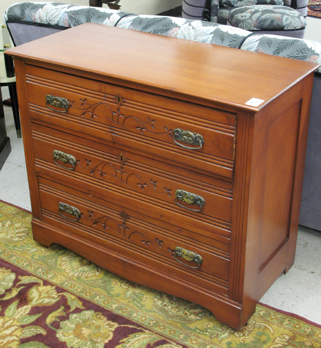 Appraisal: VICTORIA EASTLAKE CHEST OF DRAWERS American late th century the