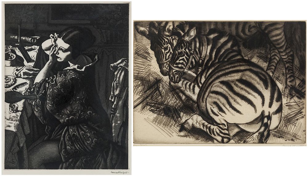 Appraisal: AQUATINT AND ETCHING BY LAURA KNIGHT BRITISH - AQUATINT AND