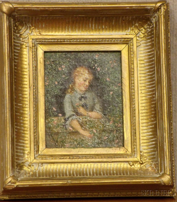 Appraisal: Framed Oil on Board Portrait of a Young Woman in