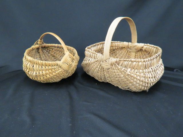 Appraisal: Fine Antique Baskets melon ribbed and a x