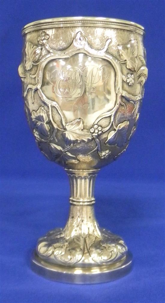 Appraisal: SILVER Lincoln Foss Boston goblet vine and berry bud motif