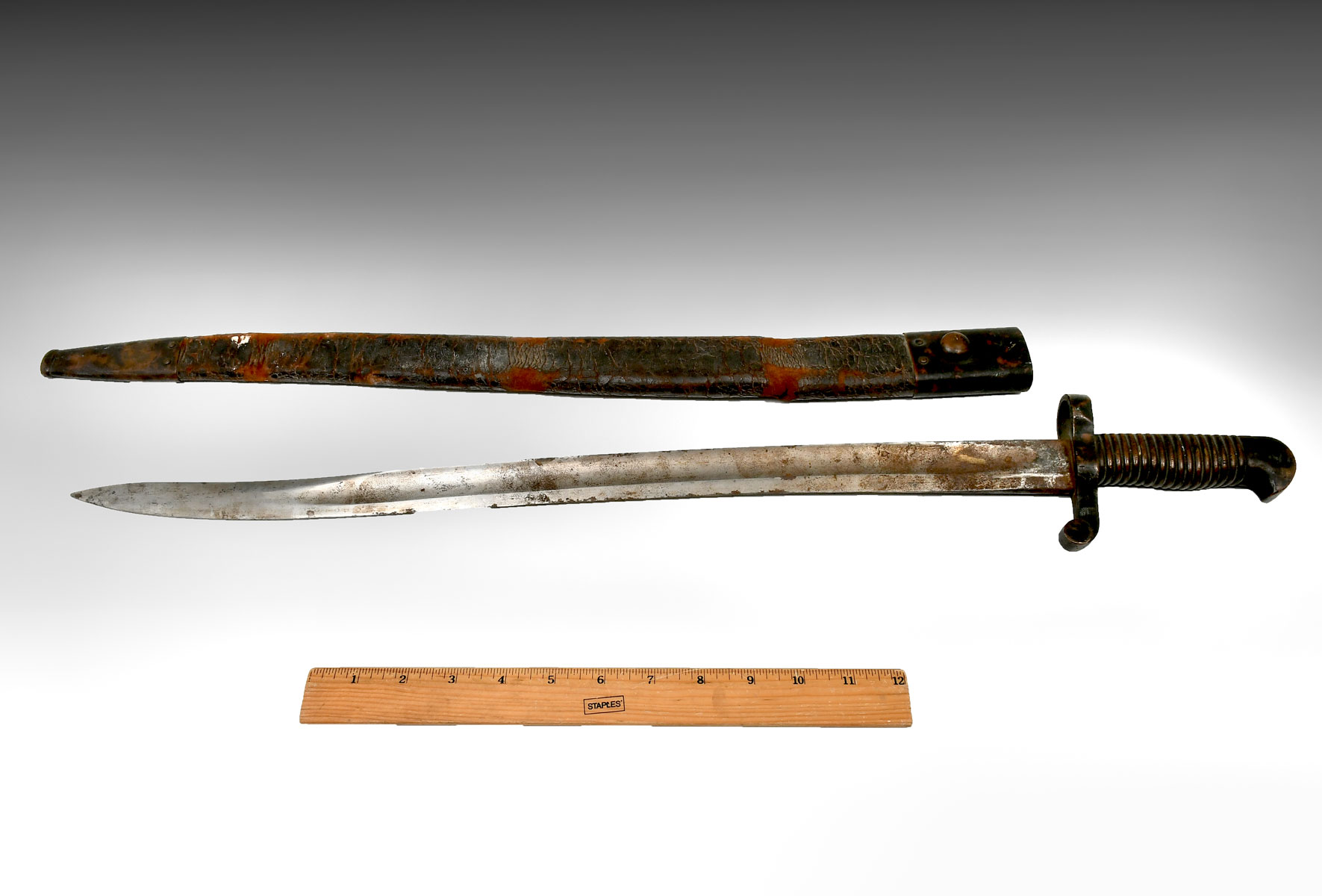 Appraisal: AMERICAN CIVIAL WAR BAYONET WITH SCABBARD An model bayonet with